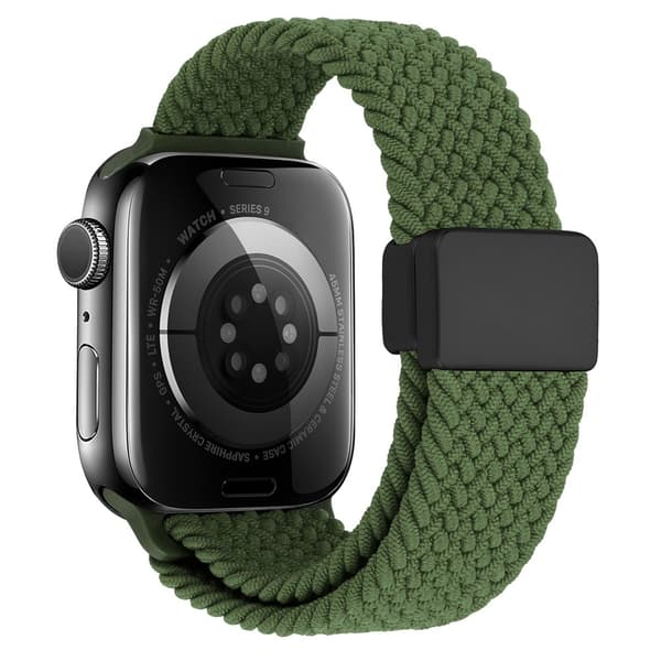 Elastiskt Vävd Nylonarmband Apple Watch Ultra 3 49mm Grön