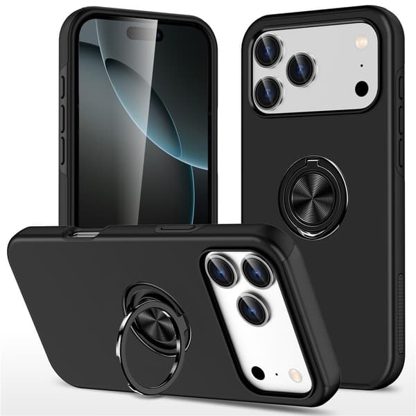 iPhone 17 Pro Skal Med Magnetisk Ringhållare Svart