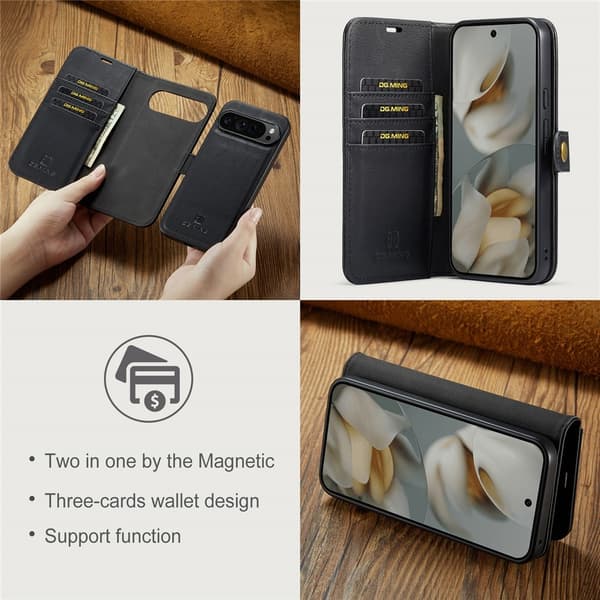 DG.MING 2-in-1 Magnet Wallet Google Pixel 10 Pro XL Black