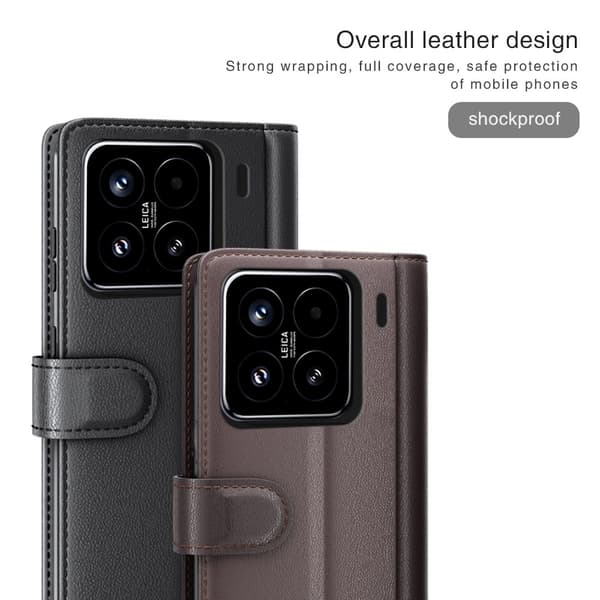 Äkta Läderfodral Xiaomi 15 Brun