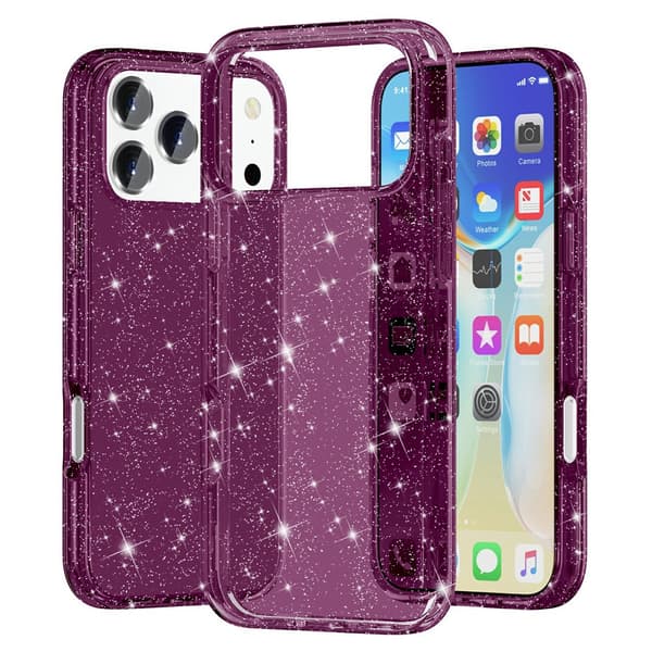 Mobilskal Glitter till iPhone 18 Pro Max Röd