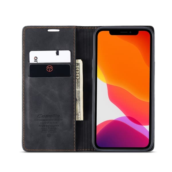 CaseMe Slim Plånboksfodral iPhone 12/12 Pro Svart