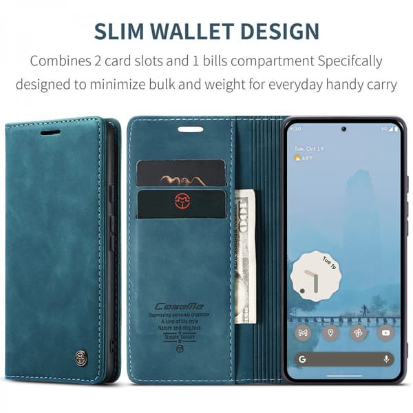 CaseMe Slim Plånboksfodral Google Pixel 10 Pro XL Blå