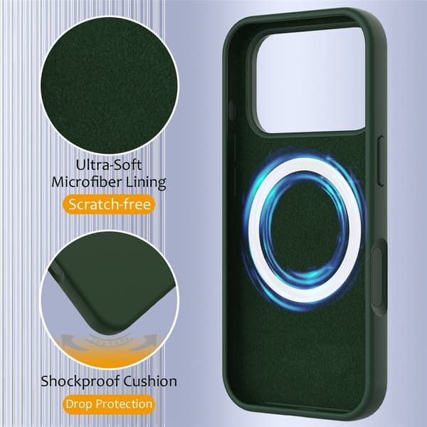 MagSafe Silikonskal iPhone 17 Pro Mörkgrön