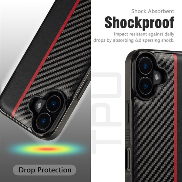 LC.IMEEKE Skal iPhone 17 Kolfibertextur