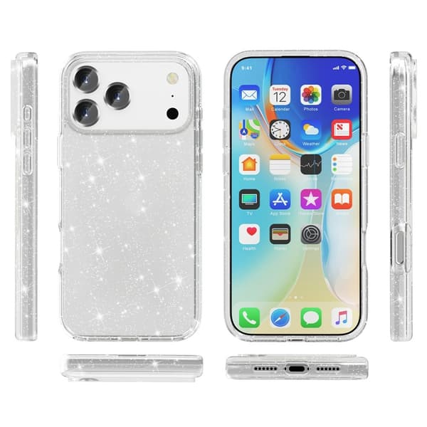 iPhone 17 Pro Skal Glitter Transparent