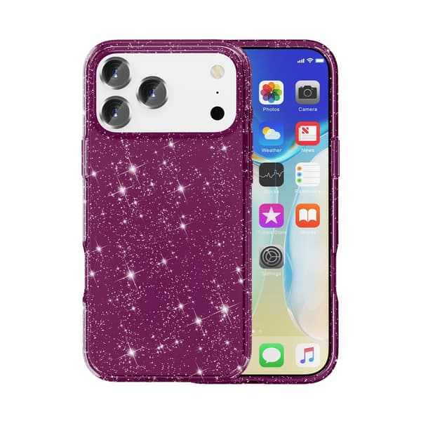 Mobilskal Glitter till iPhone 18 Pro Röd