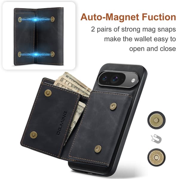 DG.MING Magnetic Card Slot Case Google Pixel 10 Pro Black