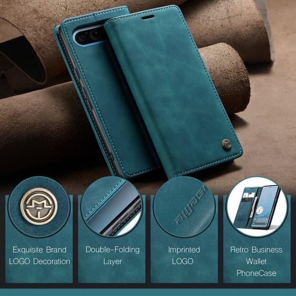 CaseMe Slim Plånboksfodral Google Pixel 10 Pro XL Blå