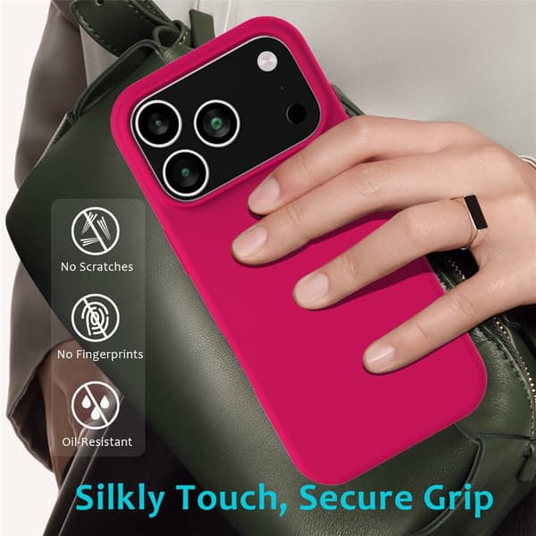 Silikonskal till iPhone 18 Pro Max stöttåligt Rosa