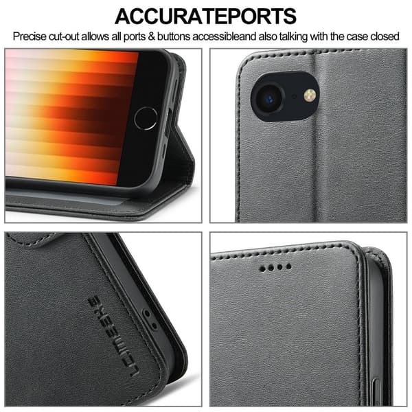 LC.IMEEKE Plånboksfodral iPhone 16e Svart