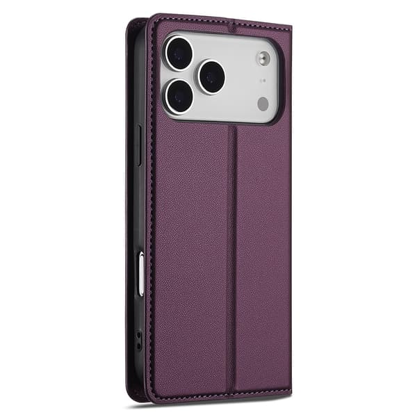 LC.IMEEKE Plånboksfodral till iPhone 18 Pro med kortfack och ställ Lila