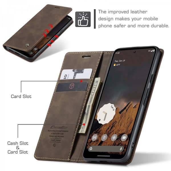 CaseMe Slim Plånboksfodral Google Pixel 10 Pro Brun