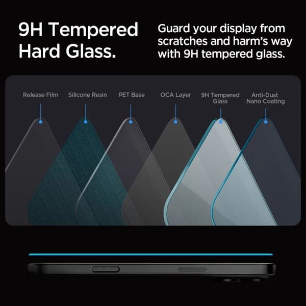 Spigen iPhone 17 Pro Screen Protector GLAS.tR EZ Fit (2-Pack)