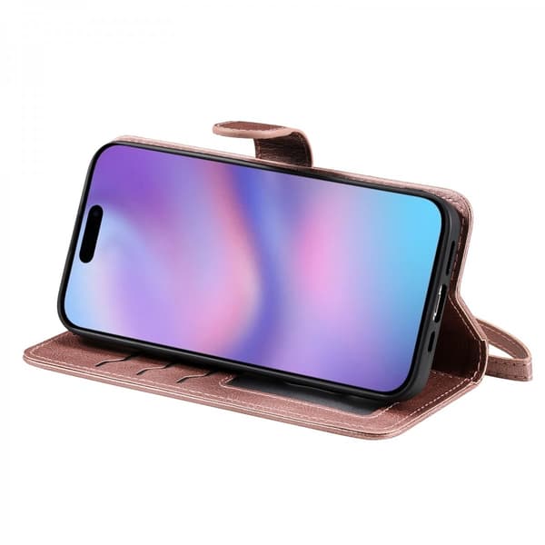 Läder Magnetfodral iPhone 17 Rosa