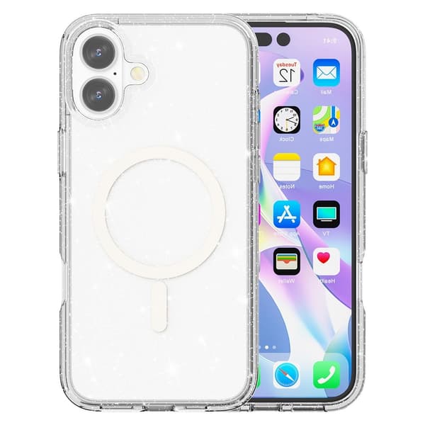 Glitter MagSafe Skal iPhone 17 Transparent