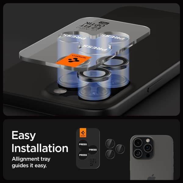 Spigen iPhone 17 Pro EZ Fit Optik Pro Lens Protector 2-pack Black