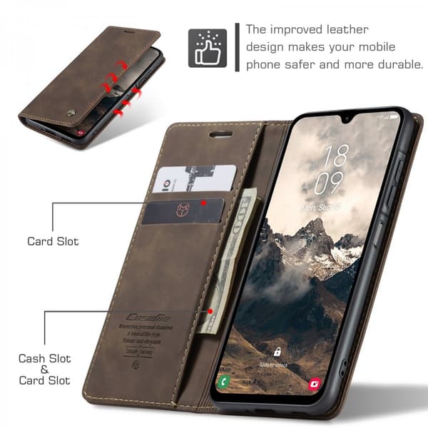 CaseMe Slim Plånboksfodral Samsung Galaxy A57 Brun
