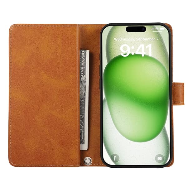 Plånboksfodral Multi-Slot iPhone 17 Cognac