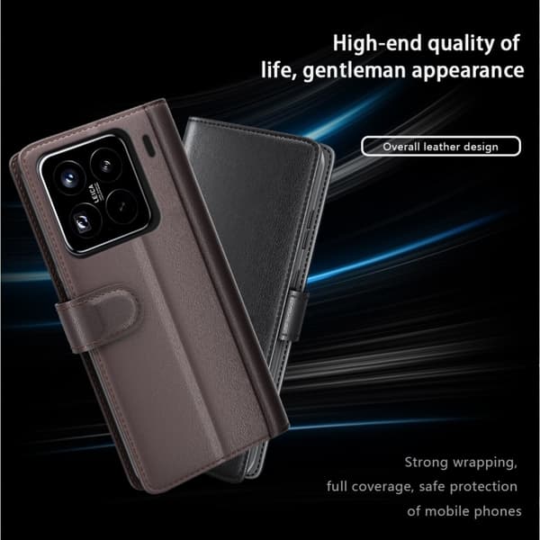 Äkta Läderfodral Xiaomi 15 Pro Svart