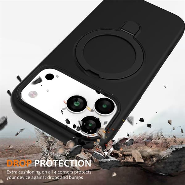 Silikonskal Kickstand MagSafe iPhone 17 Pro Max Svart