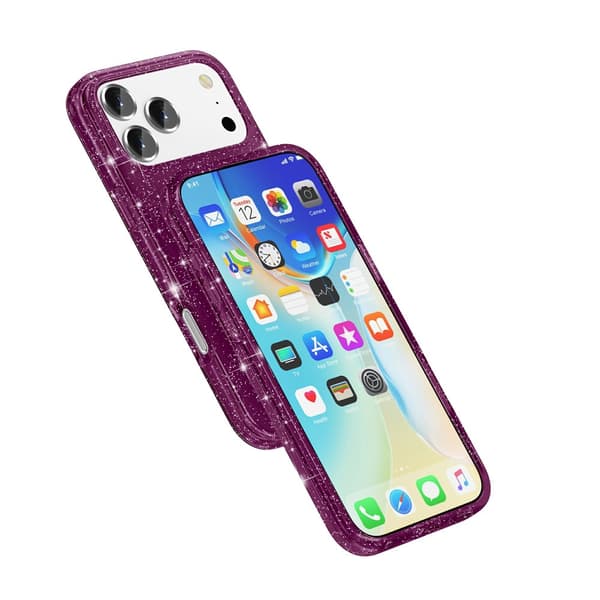 Mobilskal Glitter till iPhone 18 Pro Max MagSafe Röd