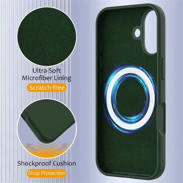MagSafe Silikonskal iPhone 17 Mörkgrön