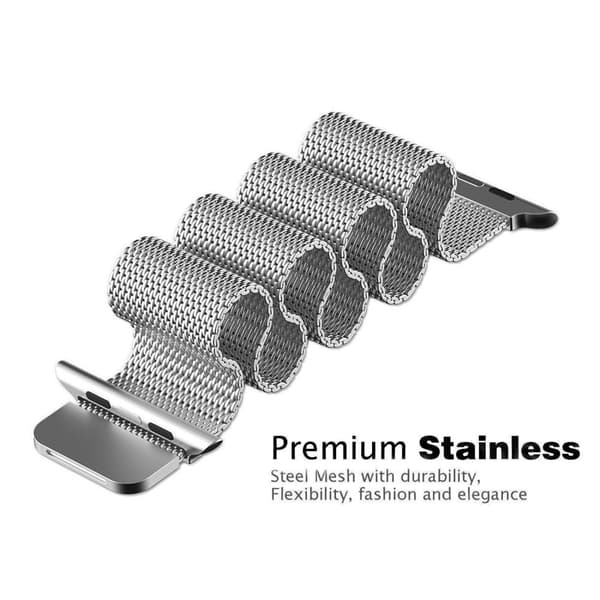 Milanese Loop Armband Apple Watch 45mm Series 9 Silver
