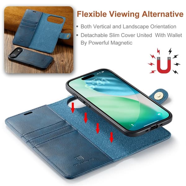 DG.MING 2-in-1 Magnet Wallet iPhone Air Blue