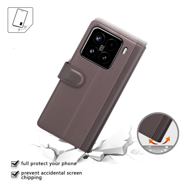 Äkta Läderfodral Xiaomi 15 Svart