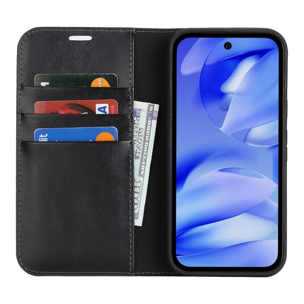 Mobilfodral Google Pixel 10a Äkta Läder Svart