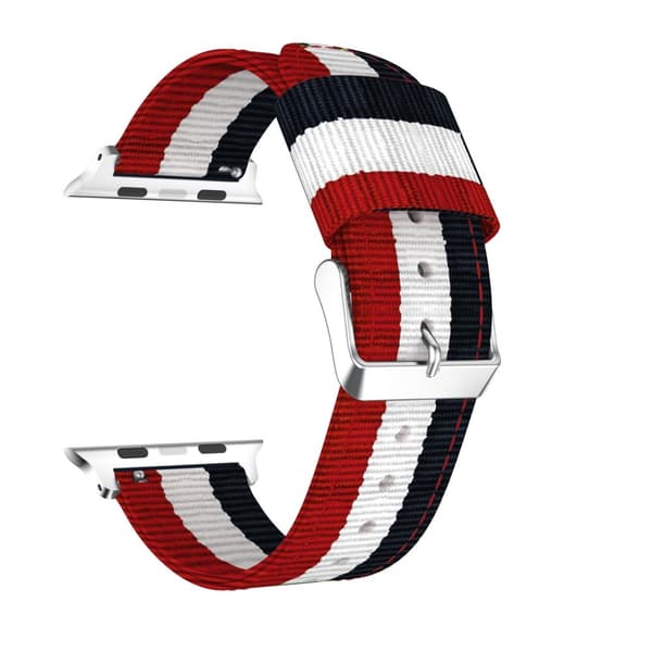 Nylonarmband Apple Watch Series 11 42mm Blå/Vit/Röd