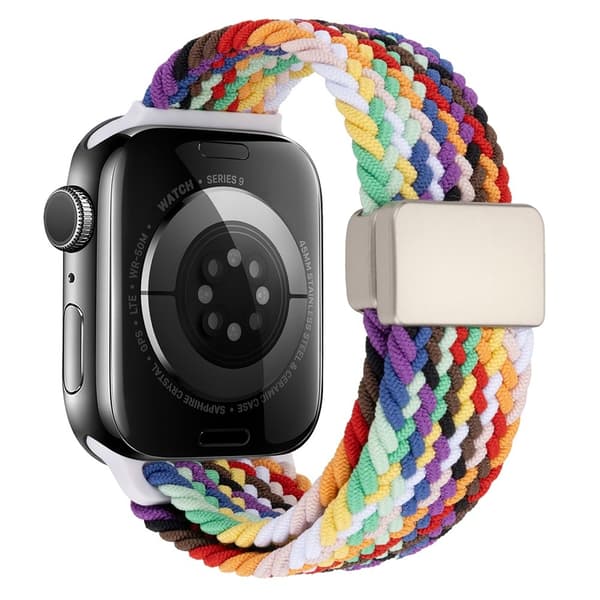 Elastiskt Vävd Nylonarmband Apple Watch Series 11 46mm Regnbåge