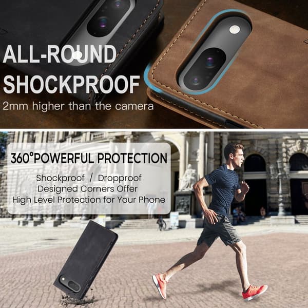 CaseMe Slim Plånboksfodral Google Pixel 10 Svart