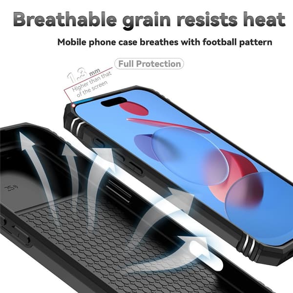 Hybridskal iPhone 17 Pro Ring + Kameraskydd Svart