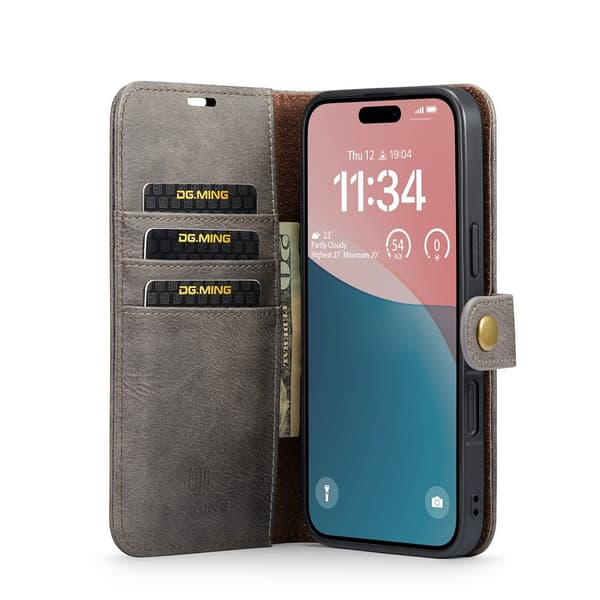 DG.MING 2-in-1 Magnet Wallet iPhone 17 Brown