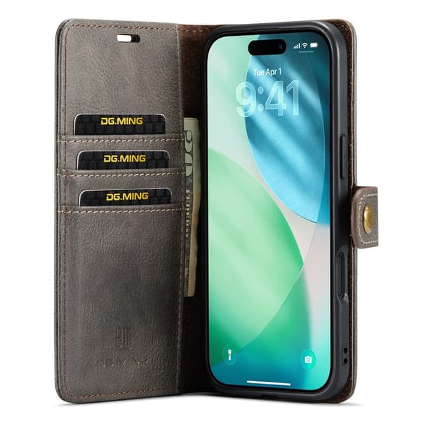 DG.MING 2-in-1 Magnet Wallet iPhone Air Brown
