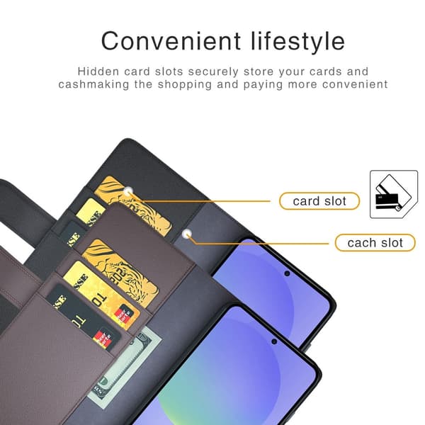 Äkta Läderfodral Samsung Galaxy A37 Svart