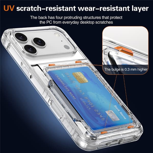 Skal Kortfack Kickstand iPhone 17 Pro Max Transparent