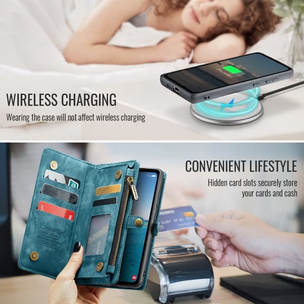 CaseMe Multi-Slot 2 i 1 Plånboksfodral Galaxy S26 Blå