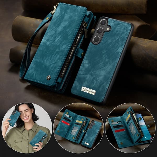 CaseMe Multi-Slot 2 i 1 Plånboksfodral Galaxy S26 Blå