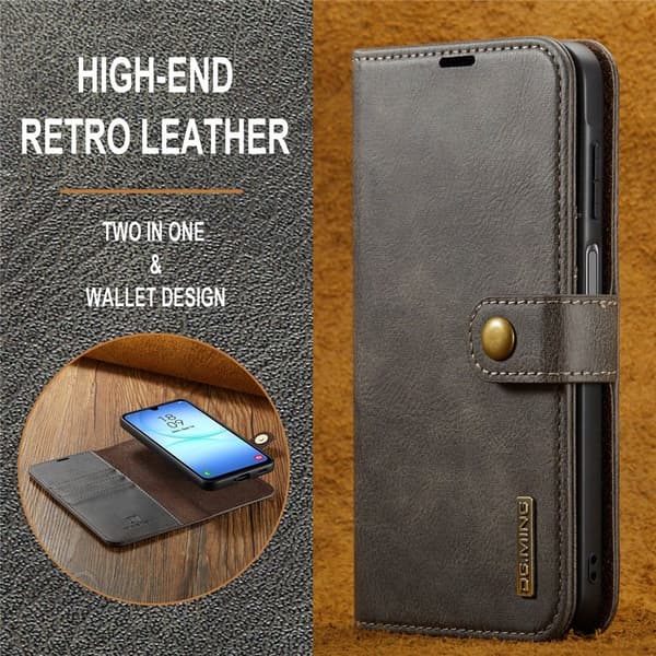 DG.MING 2-in-1 Magnet Wallet Samsung Galaxy A17 Brown