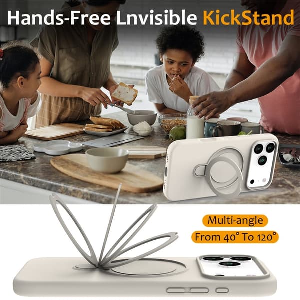 Silikonskal Kickstand MagSafe iPhone 17 Pro Beige