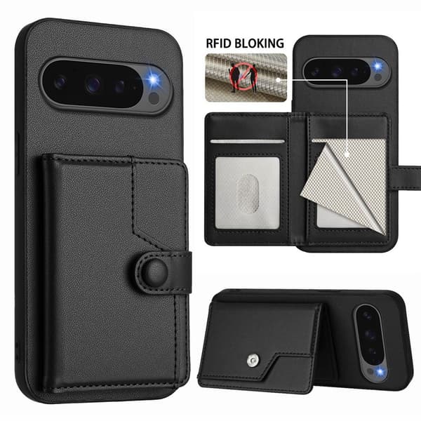 Plånboksskal RFID-skydd Google Pixel 10 Pro XL Svart