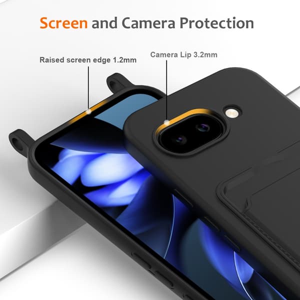 Skal Google Pixel 10a Halsband & Kortfack Svart