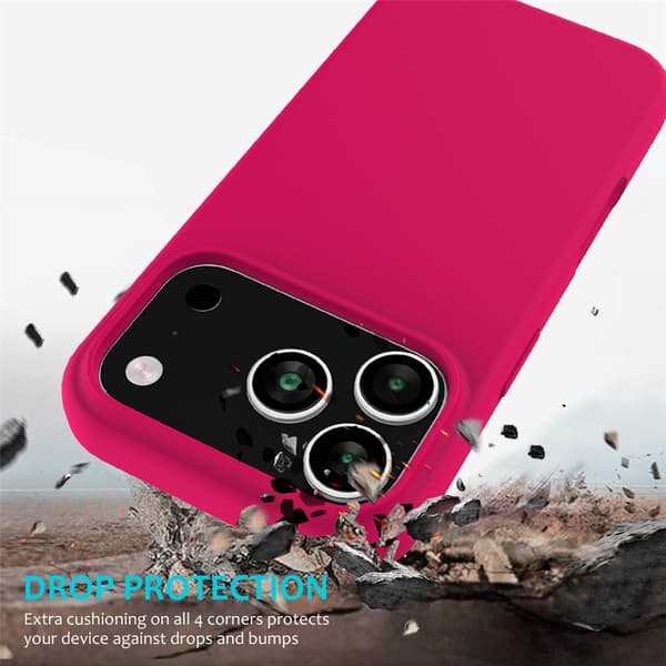 Silikonskal till iPhone 18 Pro Max stöttåligt Rosa