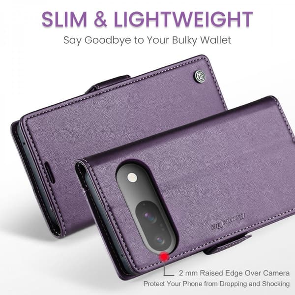 CaseMe Slim Plånboksfodral RFID-skydd Google Pixel 10 Lila