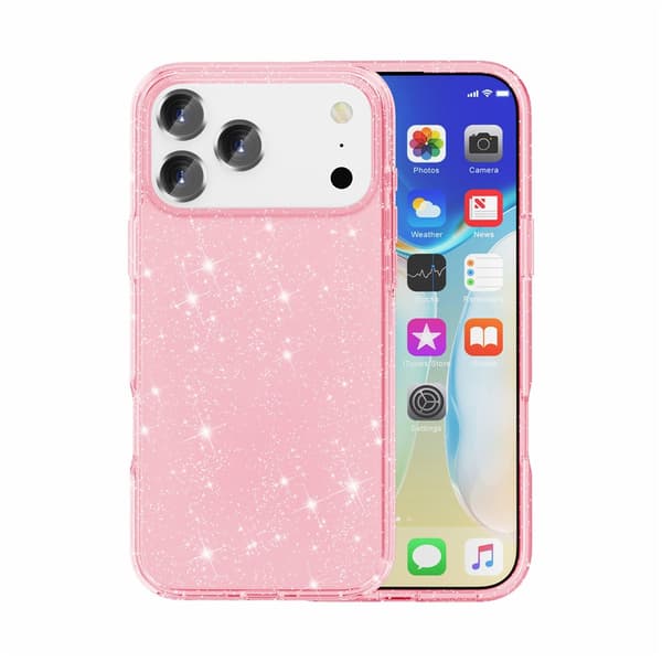 Mobilskal Glitter till iPhone 18 Pro Rosa