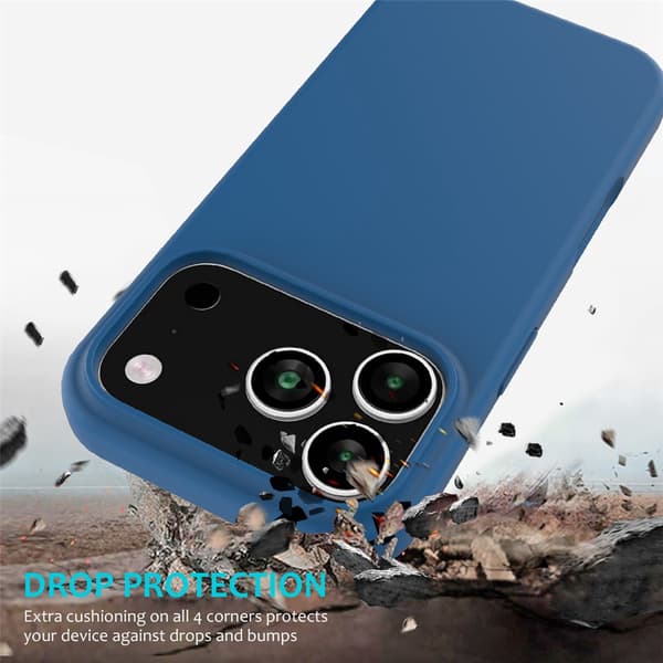 Silikonskal till iPhone 18 Pro Max stöttåligt Blå