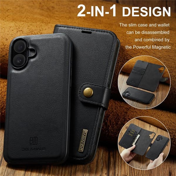 DG.MING 2-in-1 Magnet Wallet iPhone 17 Black